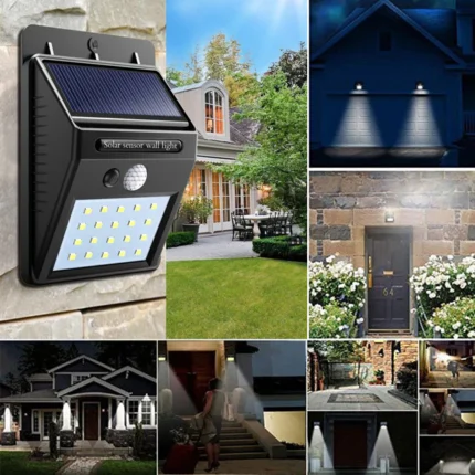 Rechargeable Solar Power LED Wall Light with PIR Motion Sensor